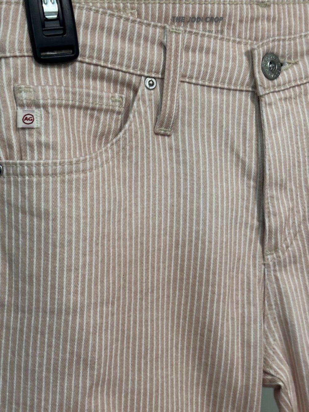 AG Adriano Goldschmied NWT Pink Stripe Jodi Crop Jeans Size 25 NWT - Picture 2 of 7